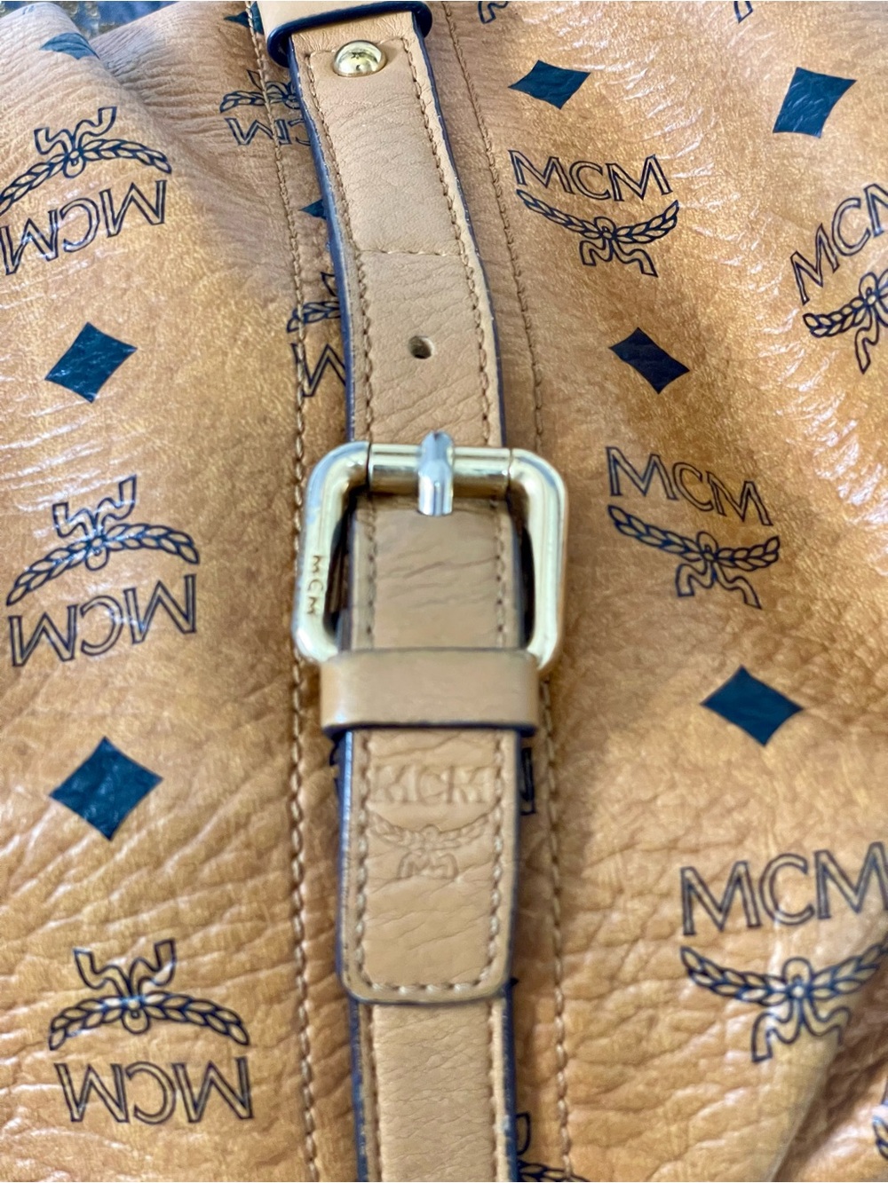 MCM Cognac Visetos Monogram Barrel Tote/Satchel Bag - Picture 12 of 15